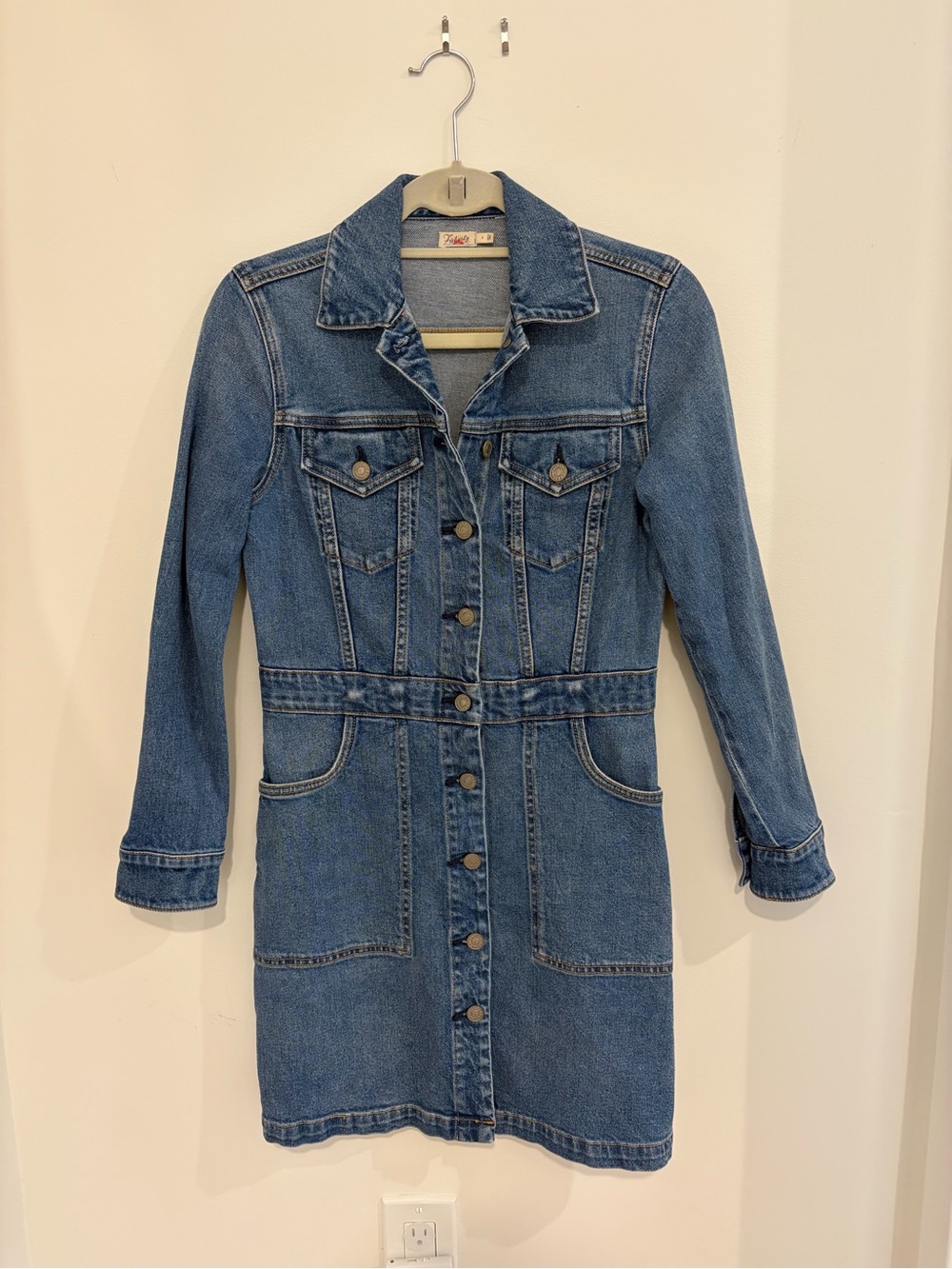 Faherty Blue Western Denim Button-Front Shirt Dress